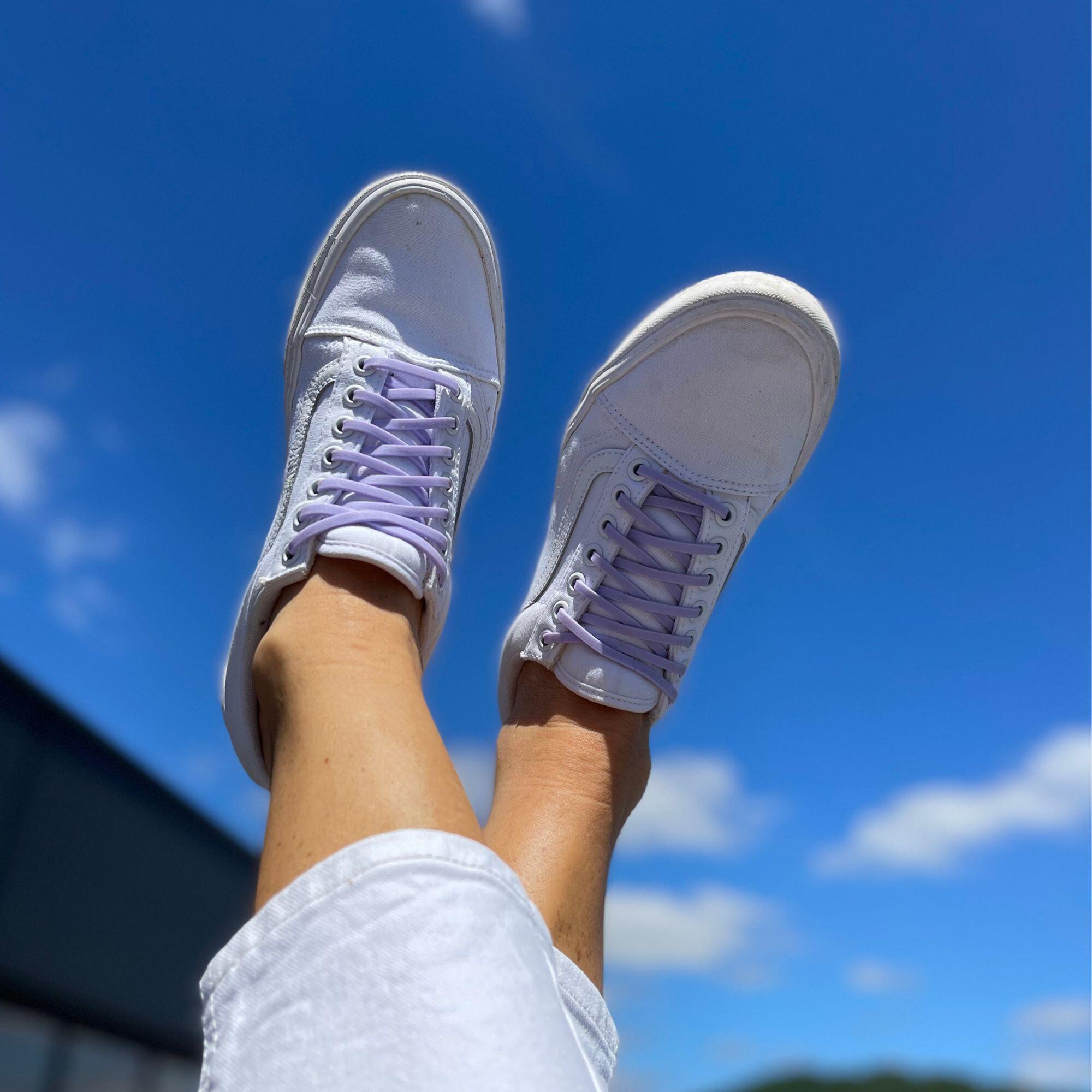 Lacets élastiques enfant pas besoin d’attacher baskets silicone - violet 3/7