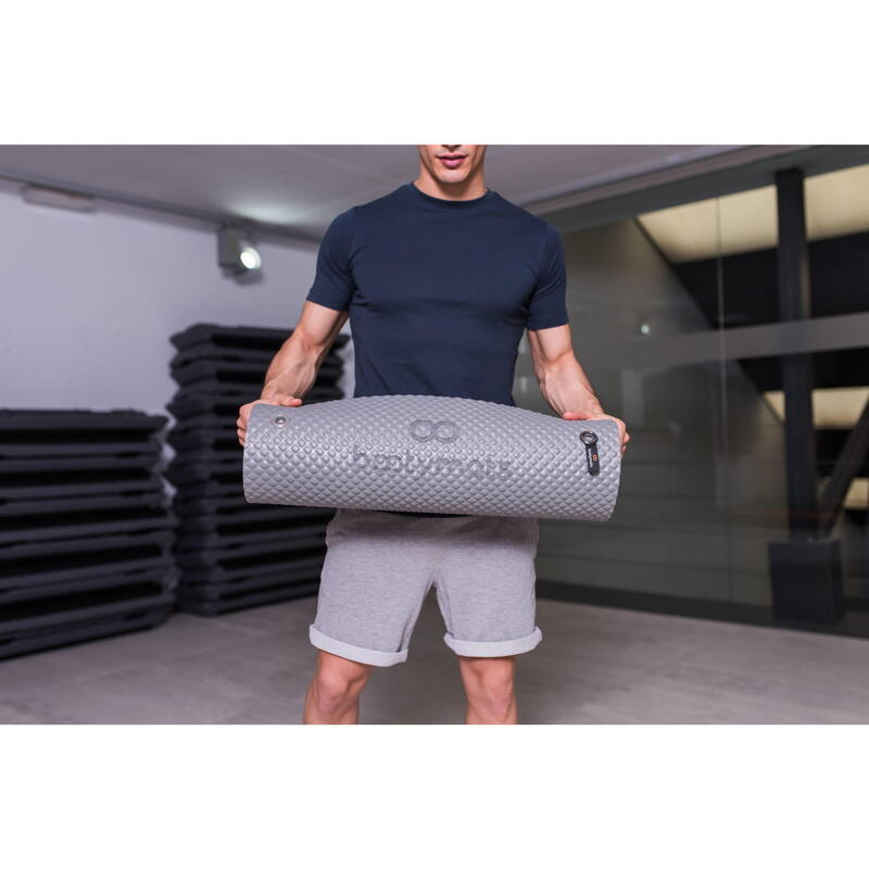 Tapis rembourré max Confort pour exercices au sol de Pilates. 180x60cm.Gris