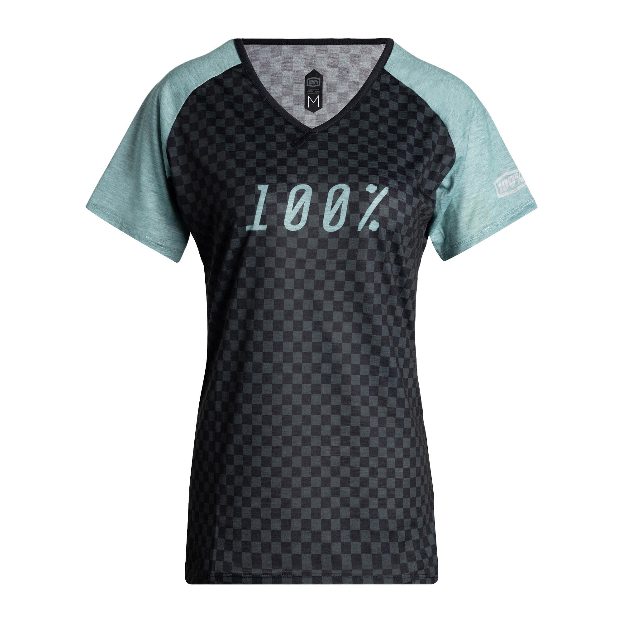 Maglia donna manica corta 100% maglia Airmatic Seafoam Checkers 4/4