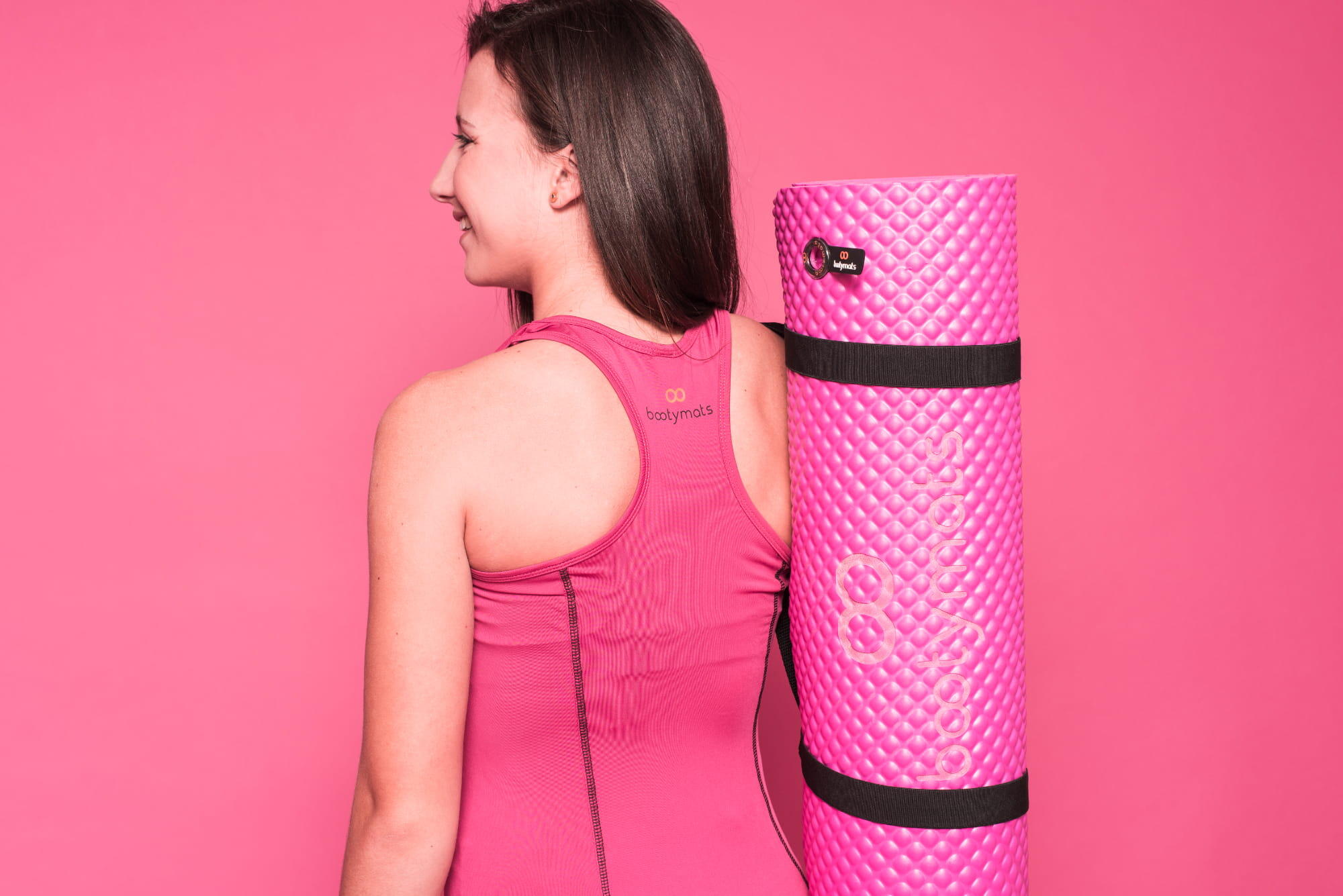 Esterilla de gran tamaño para ejercicios de Pilates de suelo. 180x60cm. Rosa 5/5