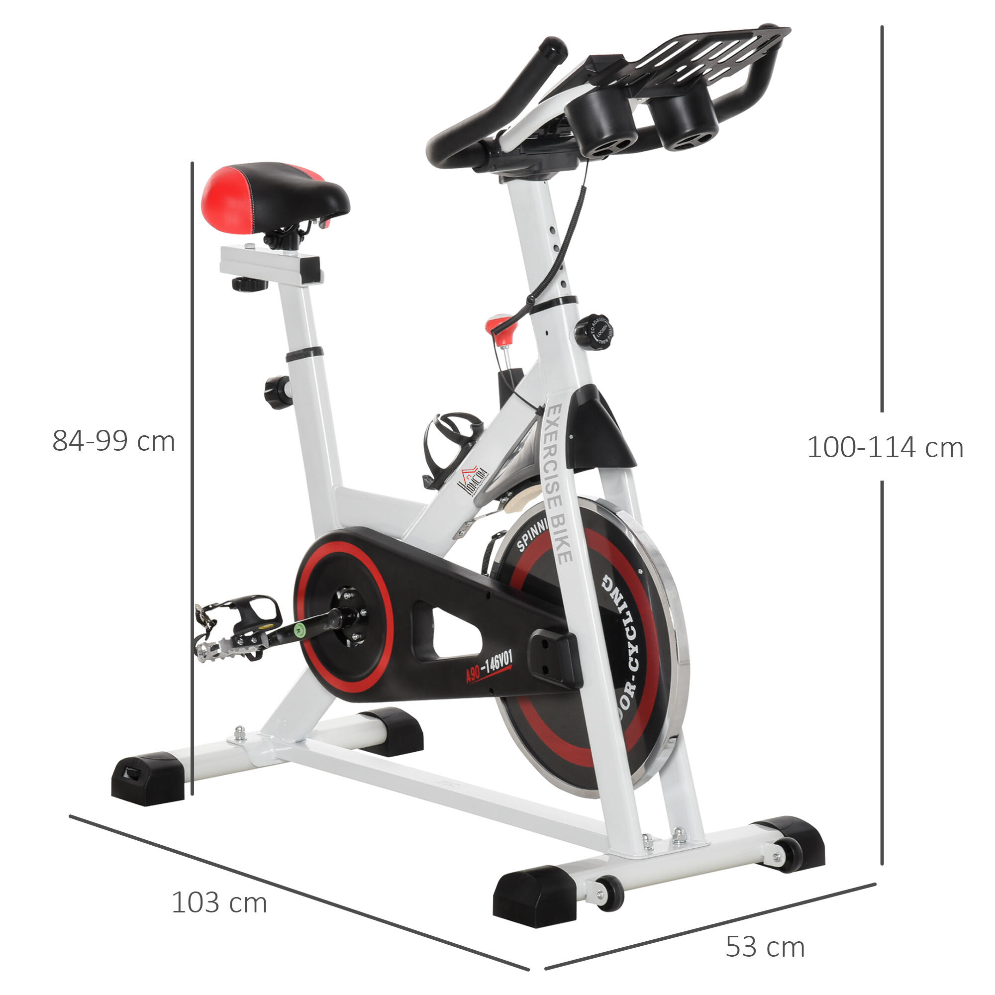 Bicicleta Estática HOMCOM 103x53x114 cm Azul 2/8