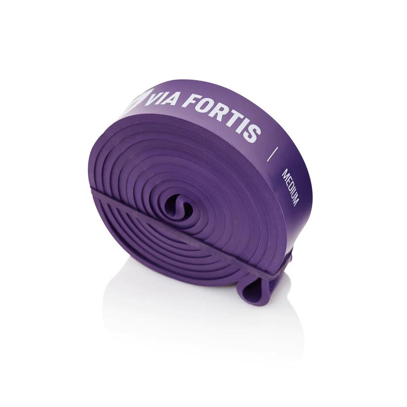 Via Fortis - Bande Élastique Avec Guide D'Exercices Pour Fitness, Gym, Étirements - Elastique D'Entraînement - Violet - Decathlon