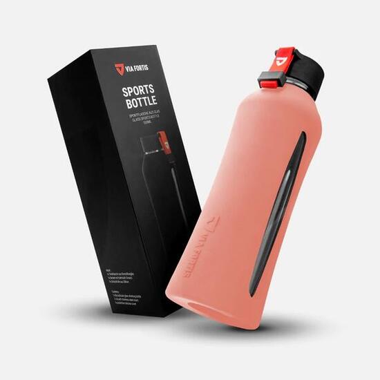 Trinkflasche aus Glas & Silikon, BPA-frei – für Fitness, Radfahren, Büro
