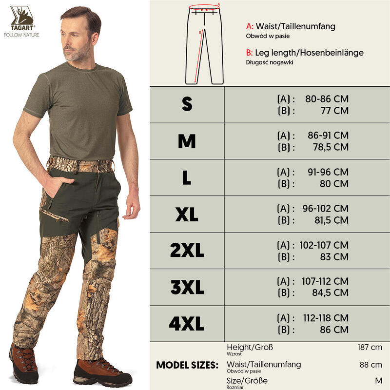 Spodnie myśliwskie męskie Tagart Iron 2 3DX z membraną i fotokamuflażem