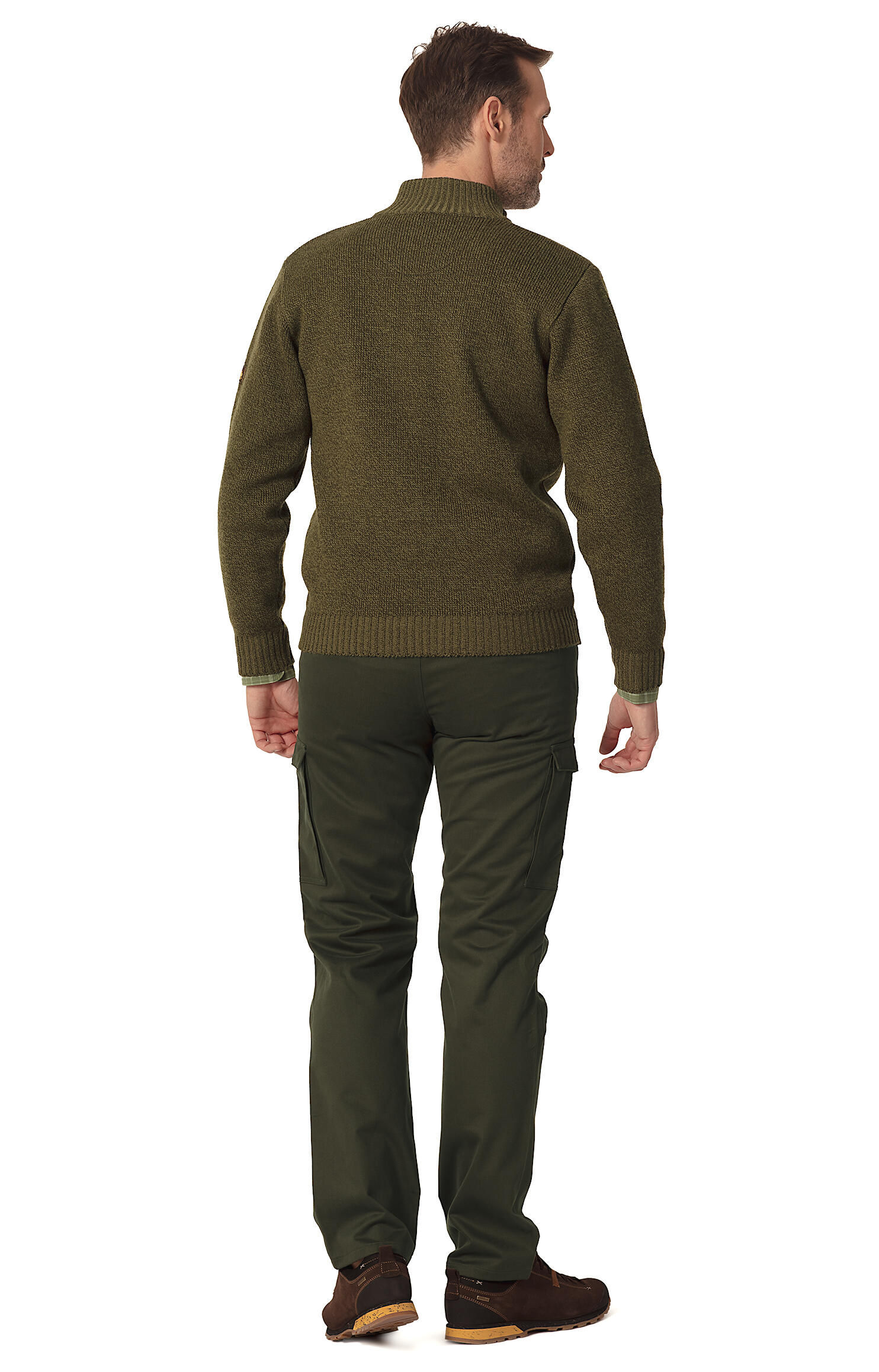 Suéter de caza para hombre con lana Tagart Niko verde 4/5