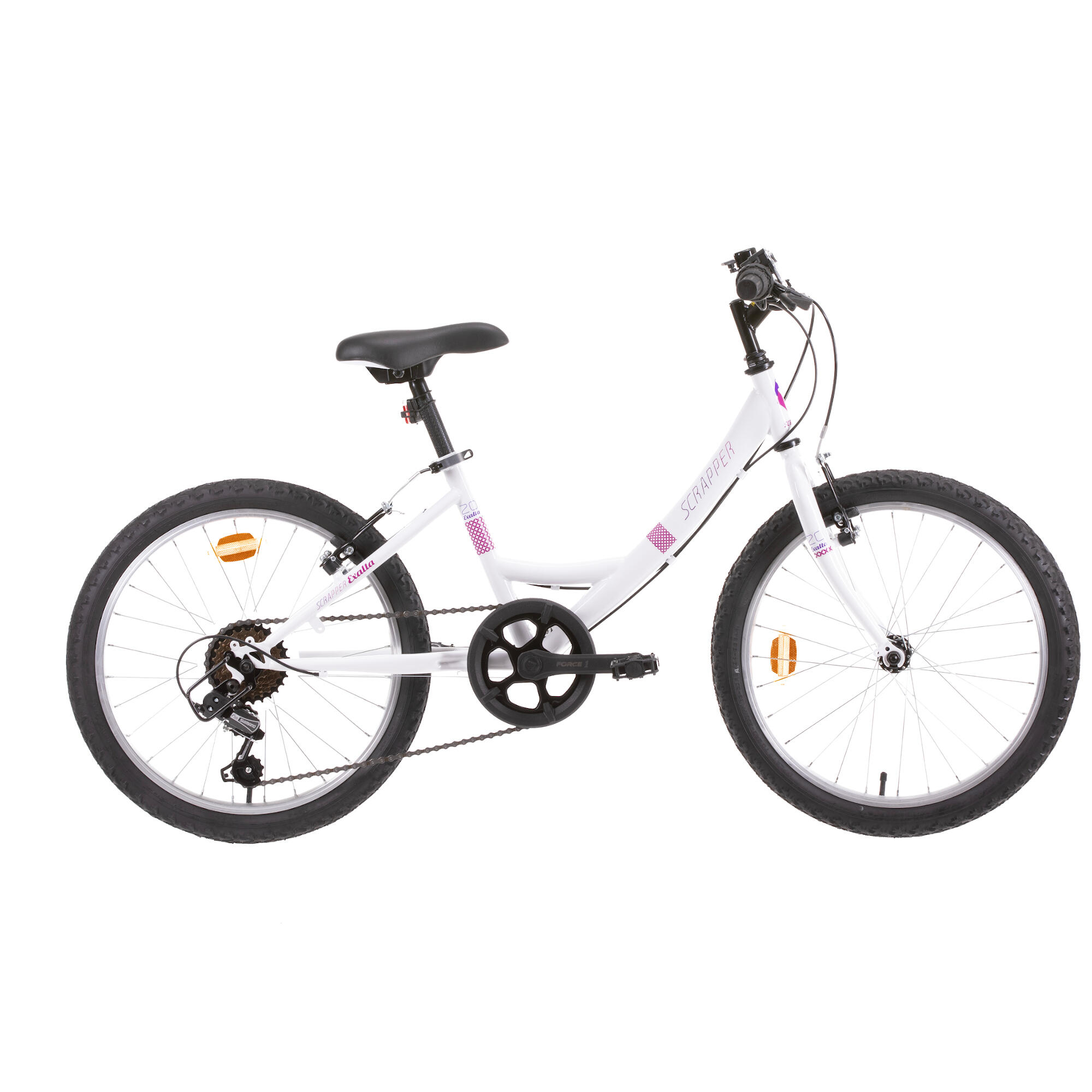 Bicicleta Infantil Paseo Scrapper 20 Pulgadas 6 Velocidades Blanca Rosa Decathlon