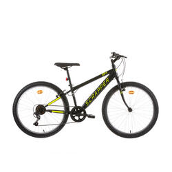 Bicicleta Infantil Montaña Scrapper Rueda 24" 6 Velocidades Negra Amarilla