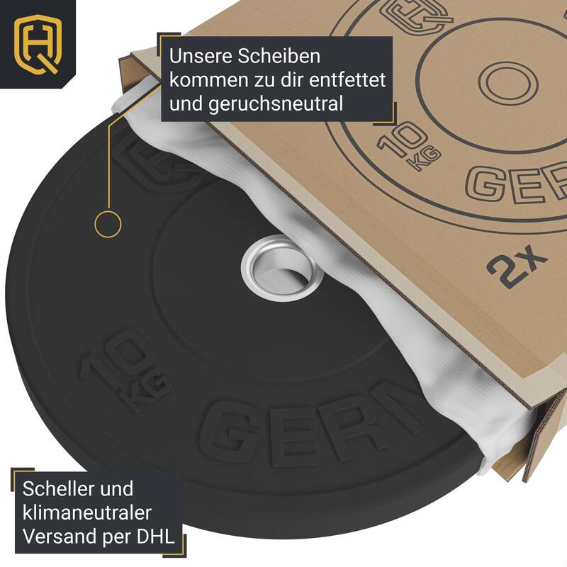 HQ Germany® Training Bumper Plates 50mm | Paar/Set | 5-25kg | Studio Qualität