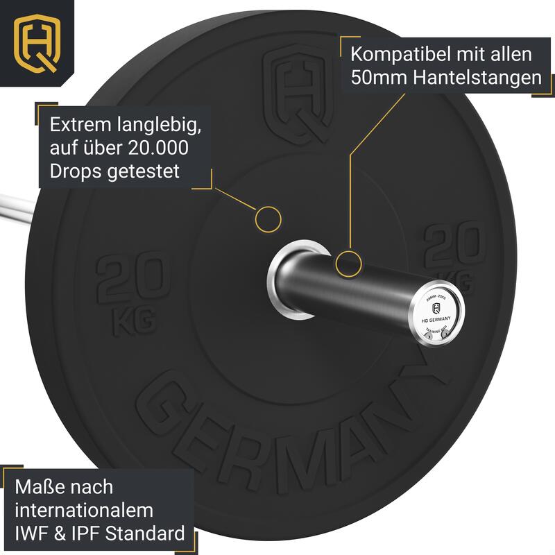 HQ Germany® Training Bumper Plates 50mm | Paar/Set | 5-25kg | Studio Qualität