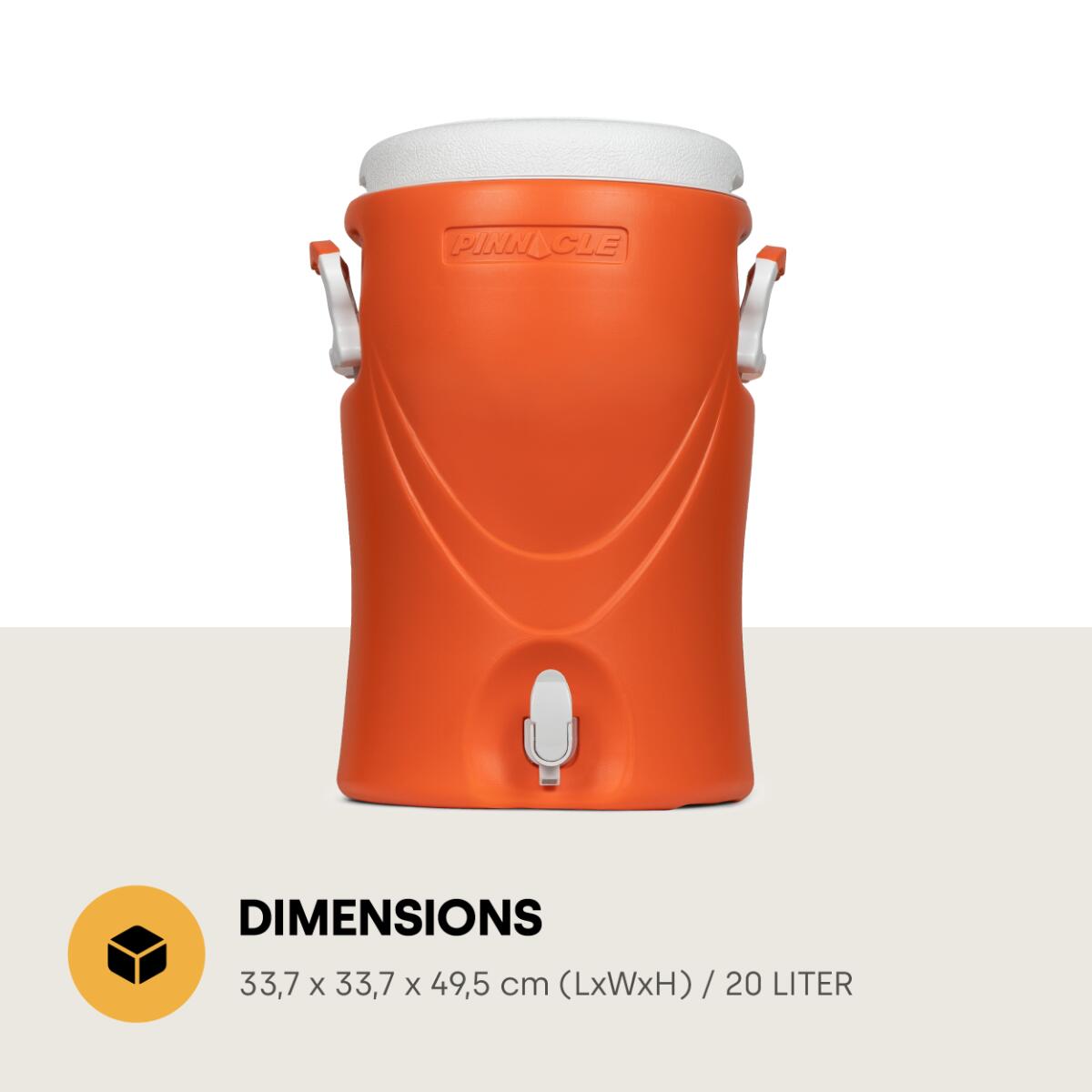 Pinnacle Platino 5 Gallon, Contenedor de Bebidas Aislado, 20L, Naranja 3/5