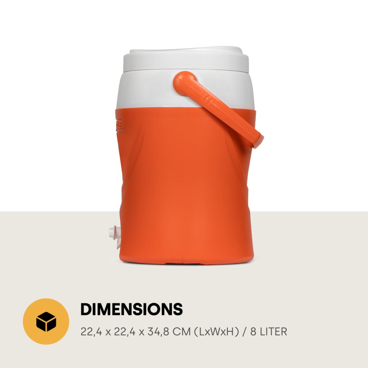 Pinnacle Platino 2 Gallon, Contenedor de Bebidas Aislado, 8L, Naranja 4/5