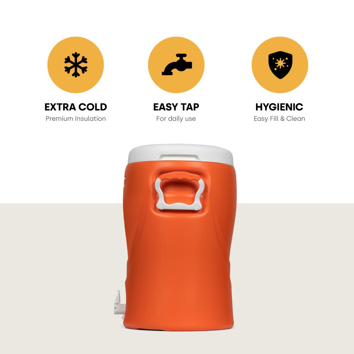 Pinnacle Platino 5 Gallon, Contenedor de Bebidas Aislado, 20L, Naranja 2/5