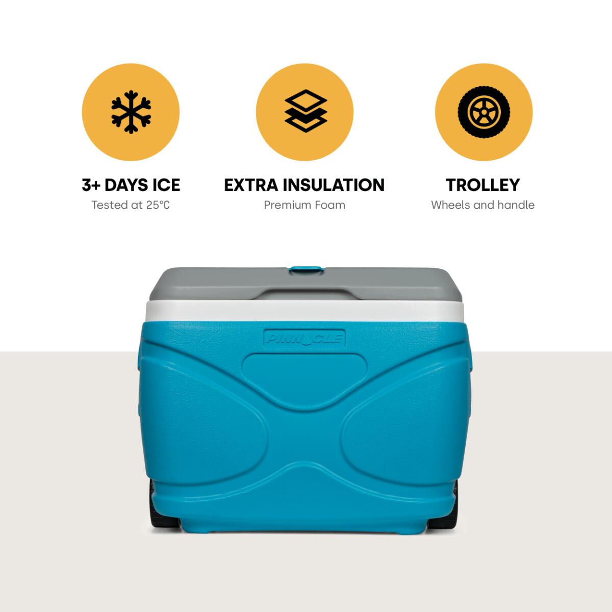 Pinnacle Prudence Roller Koelbox op wielen, 30L, Blauw 2/7