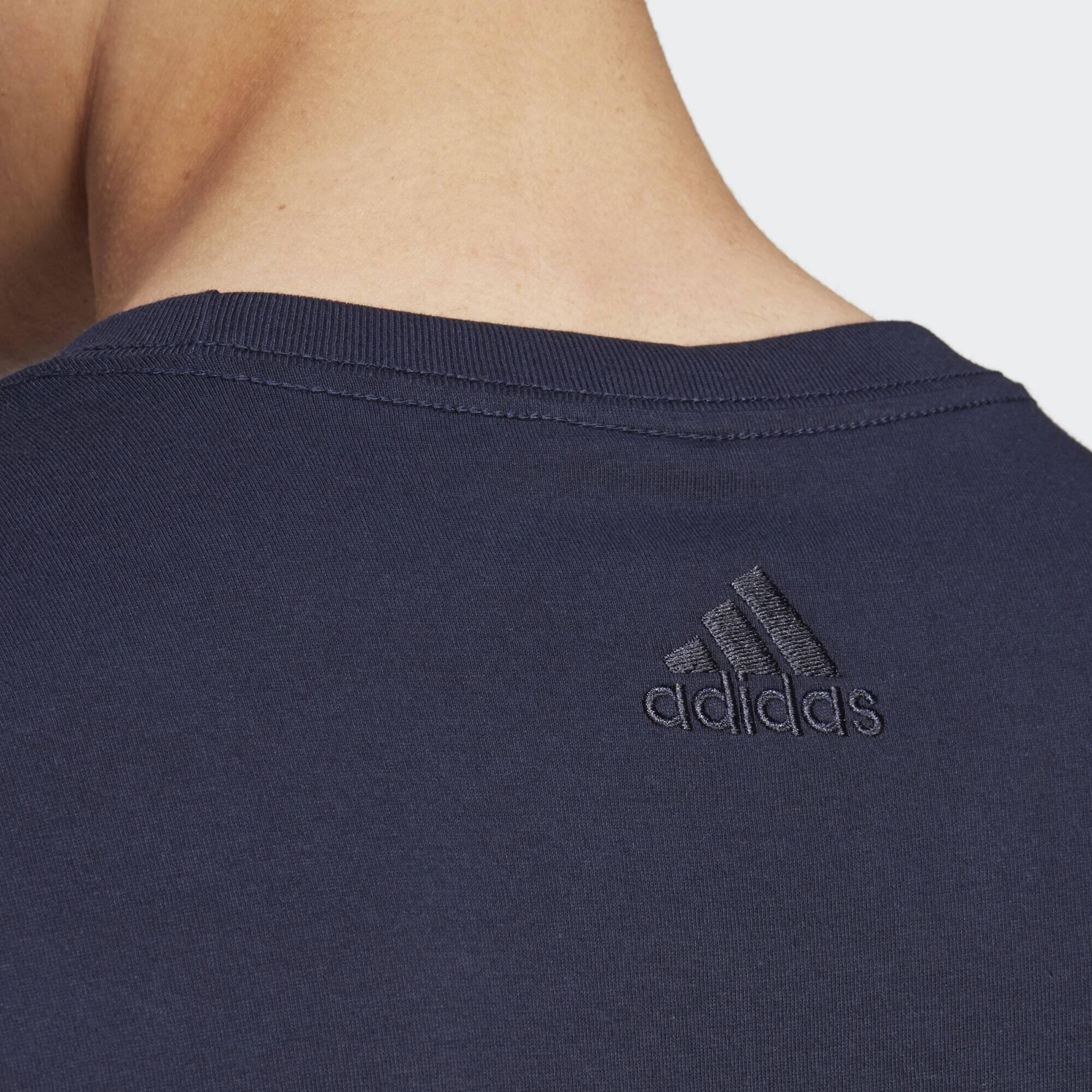 T-shirt avec logo brodé linéaire en jersey Essentials 5/5