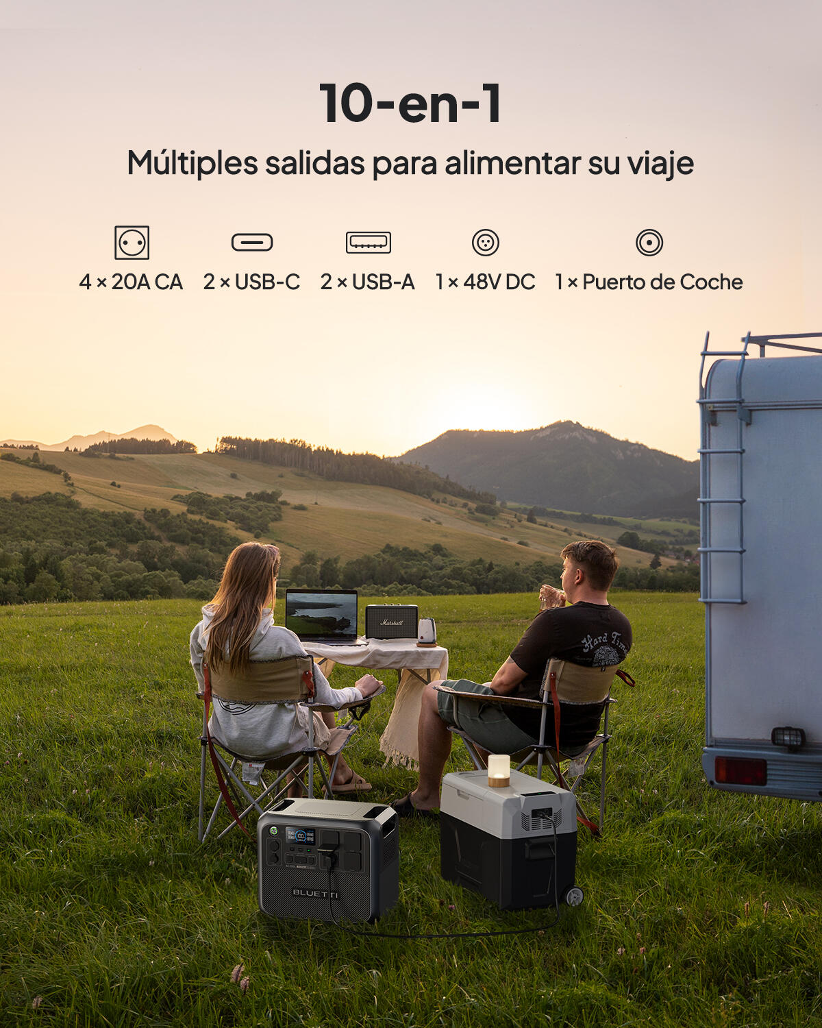 BLUETTI Tragbares elektrisches Kraftwerk AC200L 2400W/2048Wh für Camping,Notfall 2/6
