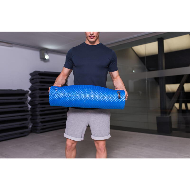 Tapis de sol rembourré Confort maximal pour Fitness et Pilates. 160x60cm. Bleu