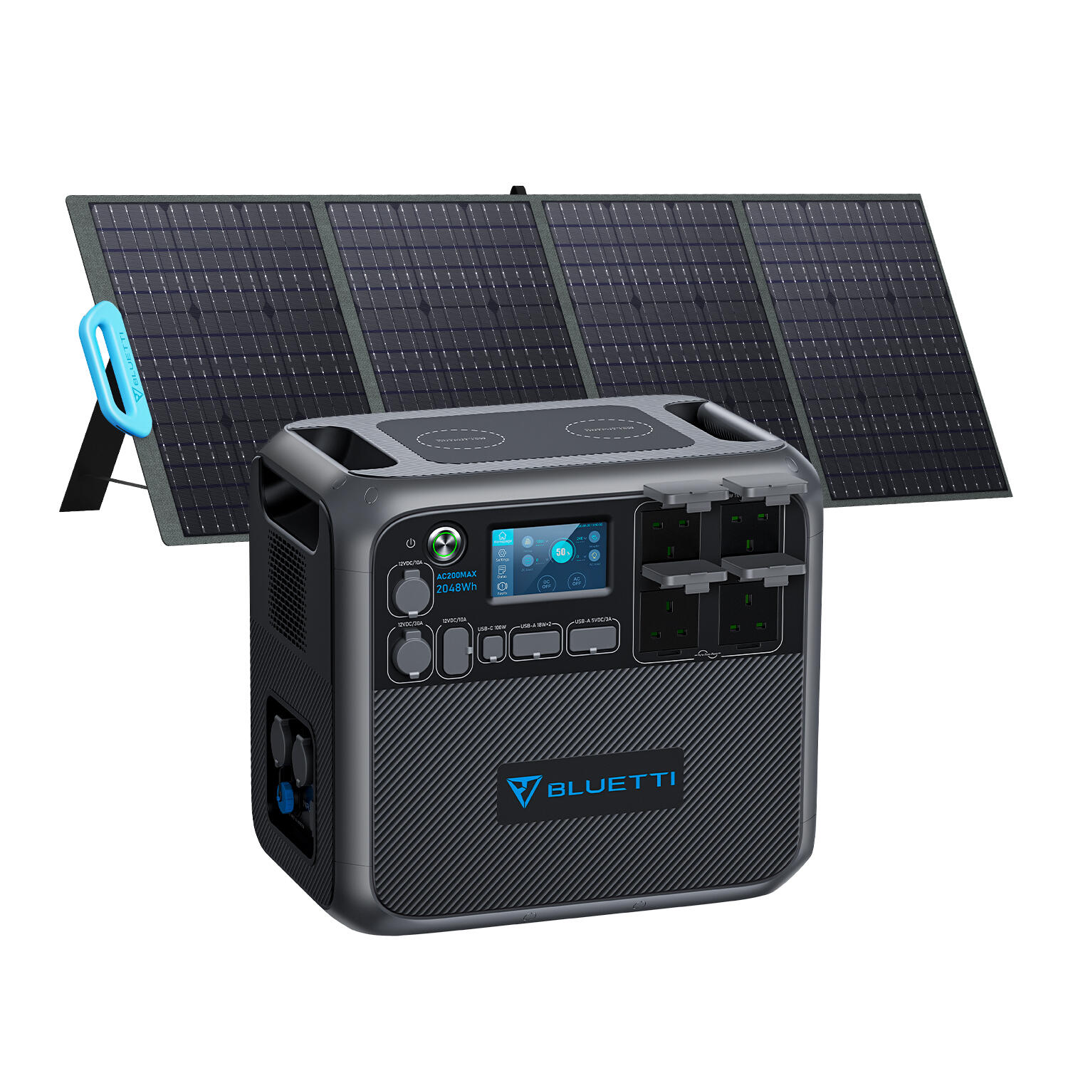 BLUETTI BLUETTI Solar Generator AC200MAX with PV200 Solar Panel for Home Use, Road Trip