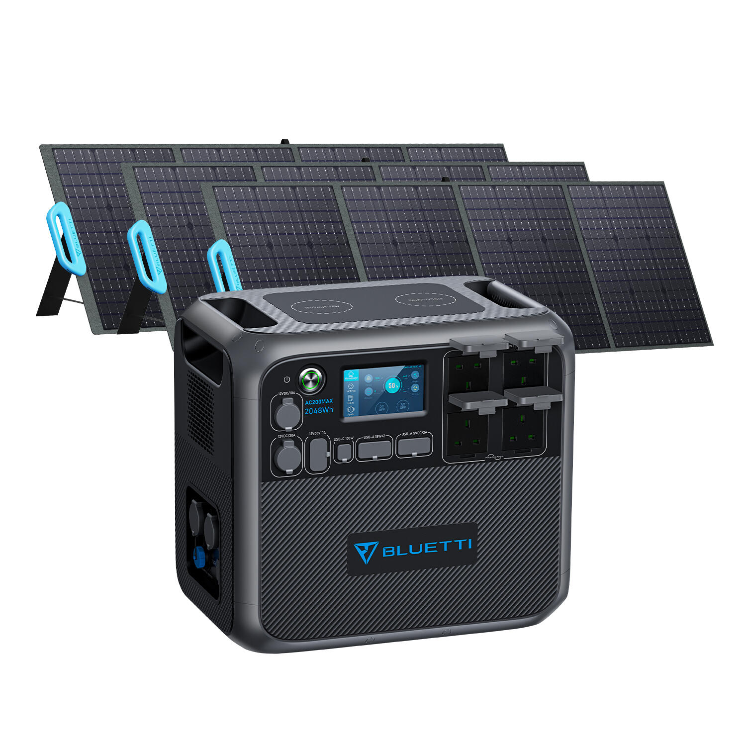 BLUETTI BLUETTI Solar Generator AC200MAX with 3*PV200 Solar Panel for Home Use,Road Trip