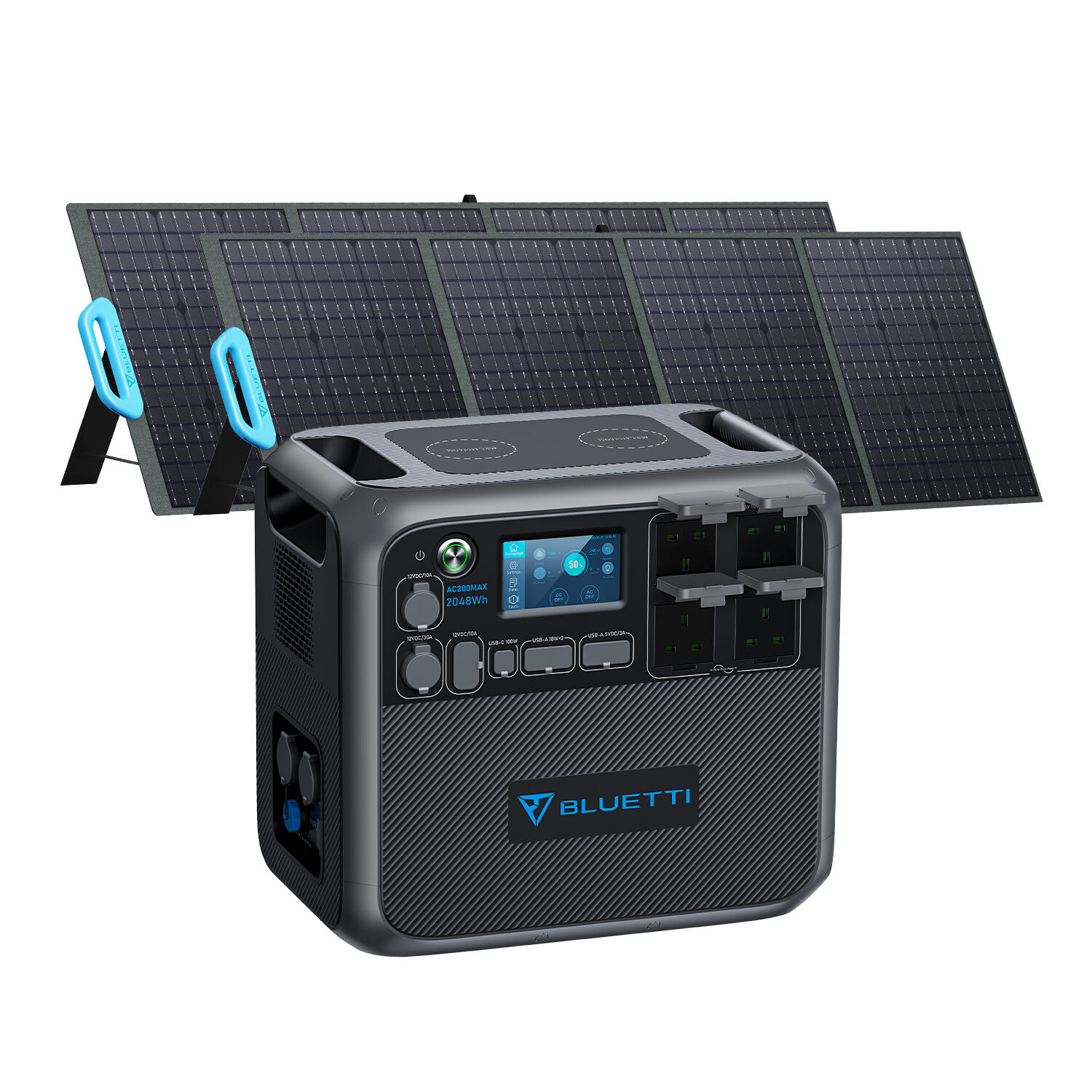 BLUETTI Portable Power Station AC200MAX with 2*PV200 Solar Panel for Home Use 1/7