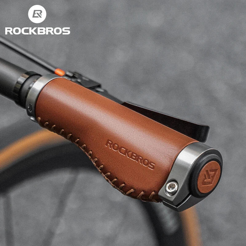 Chwyty rowerowe do kierownicy retro skórzane Rockbros OG-001 3/7