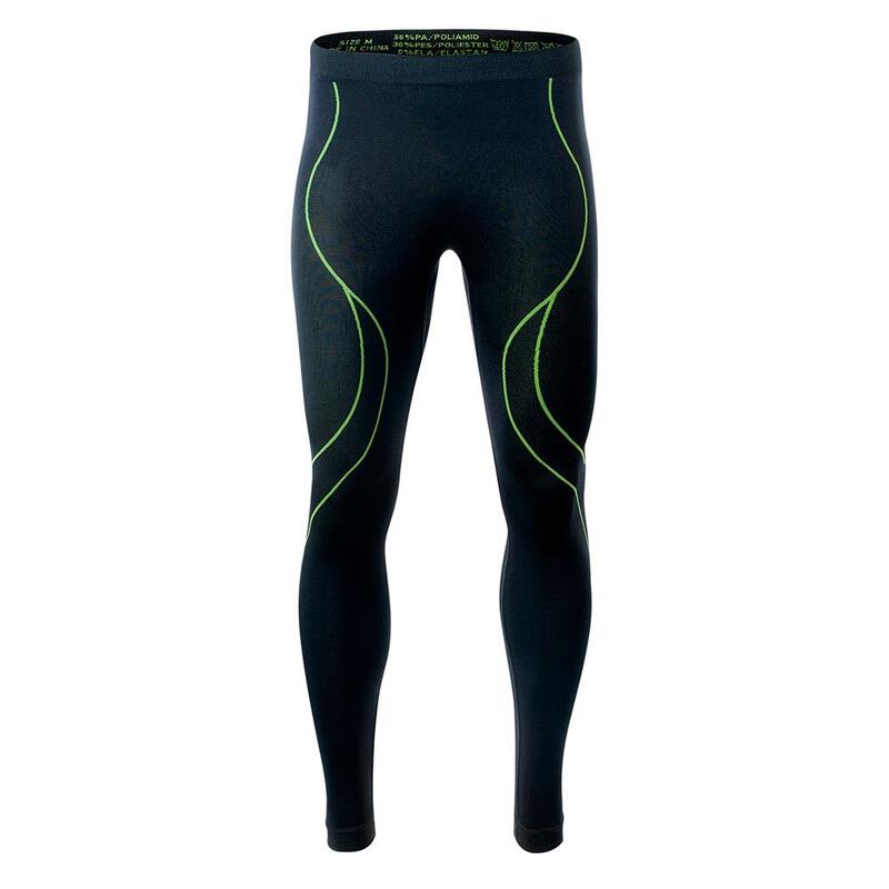 Leggins Termici Logo Uomo Hi-Tec Ikar Nero Lime Punch