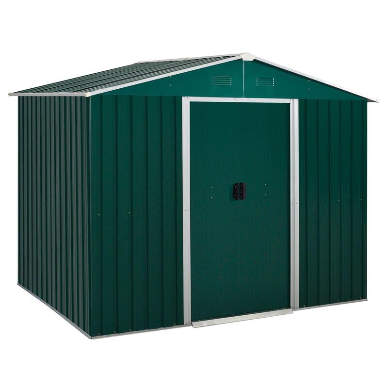 Caseta de almacenamiento Outsunny 236x174x190 cm Verde