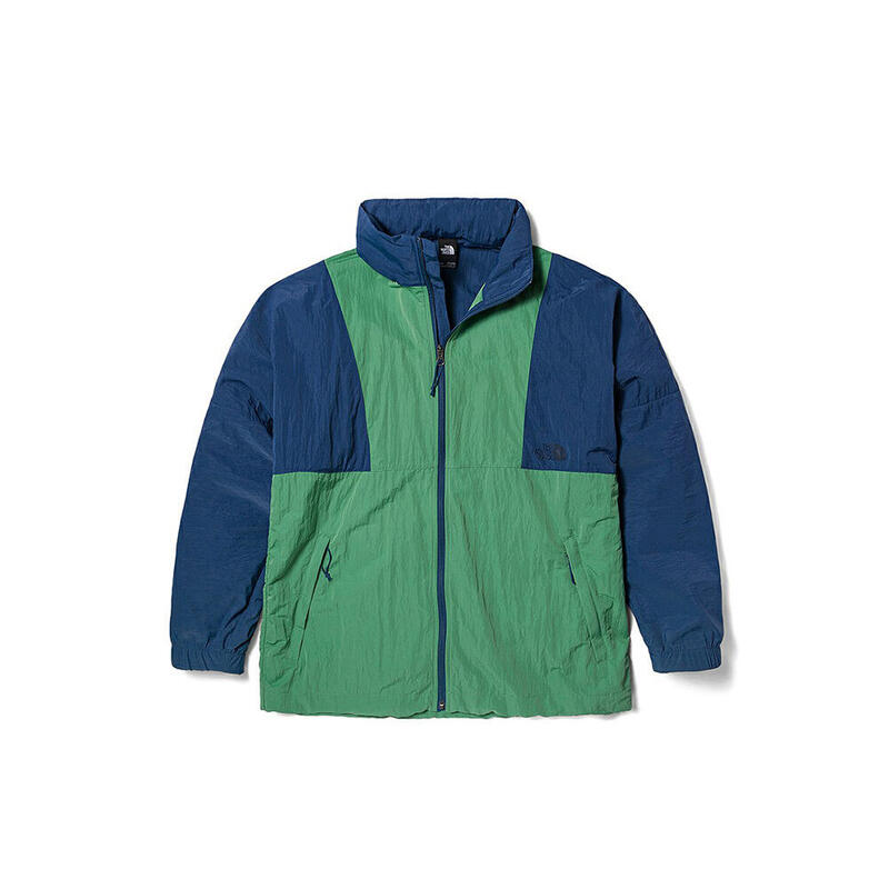 Men Crinkle Woven Wind Presistant UPF Protection Wind Jacket - Ultramarine Green