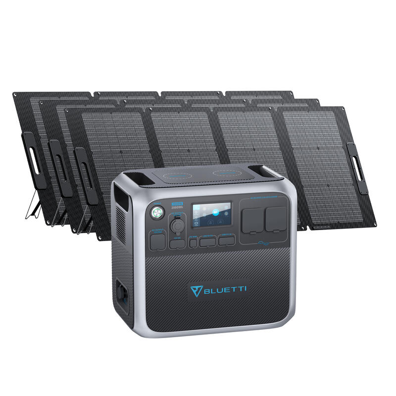BLUETTI Generador Solar AC200P+PV200  Panel Solar, 2000W 2000Wh batería LiFePO4