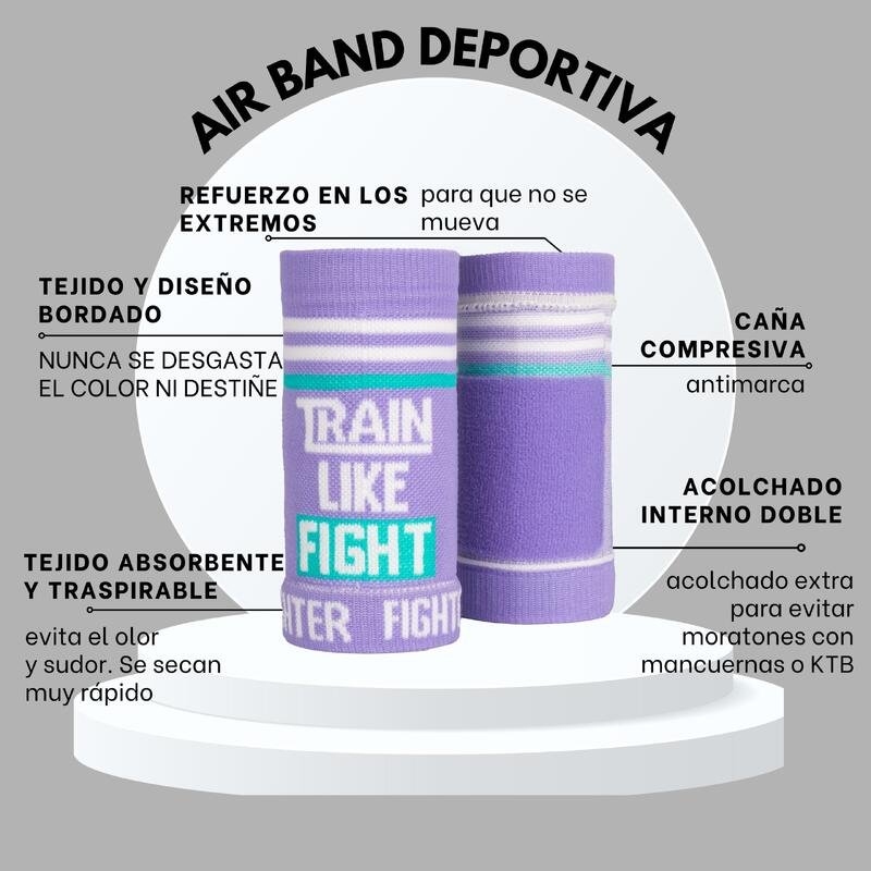 Muñequeras Técnica Air Band Trainlikefight Lavanda