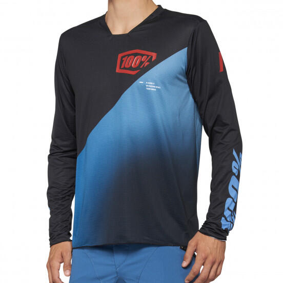 100% Maillot R-CORE X SP22 Negro/Azul pizarra