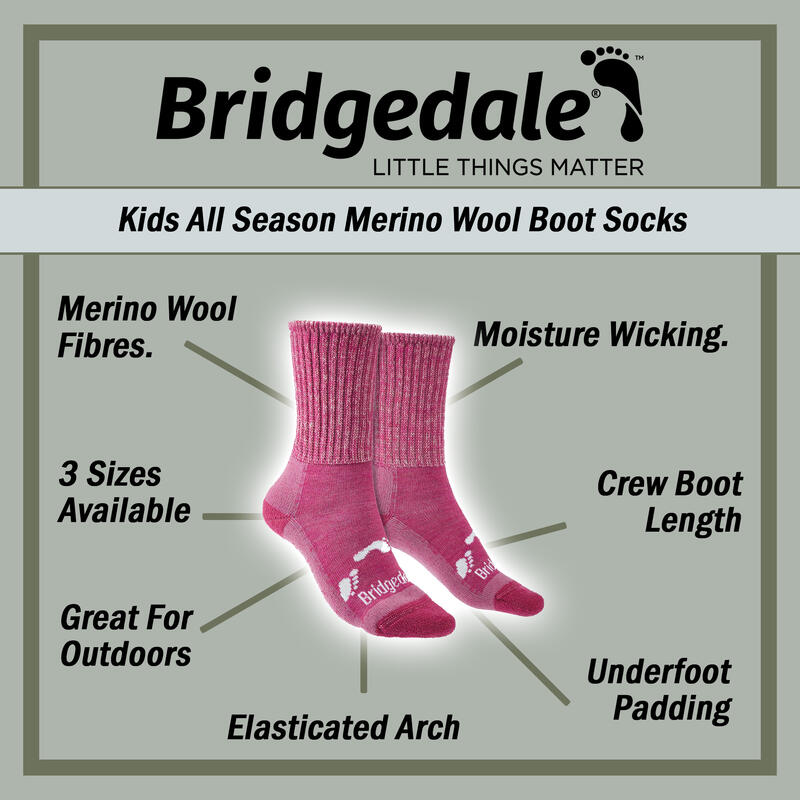 Skarpety Bridgedale Hike All Season Junior Merino Comfort Boot - storm/blue