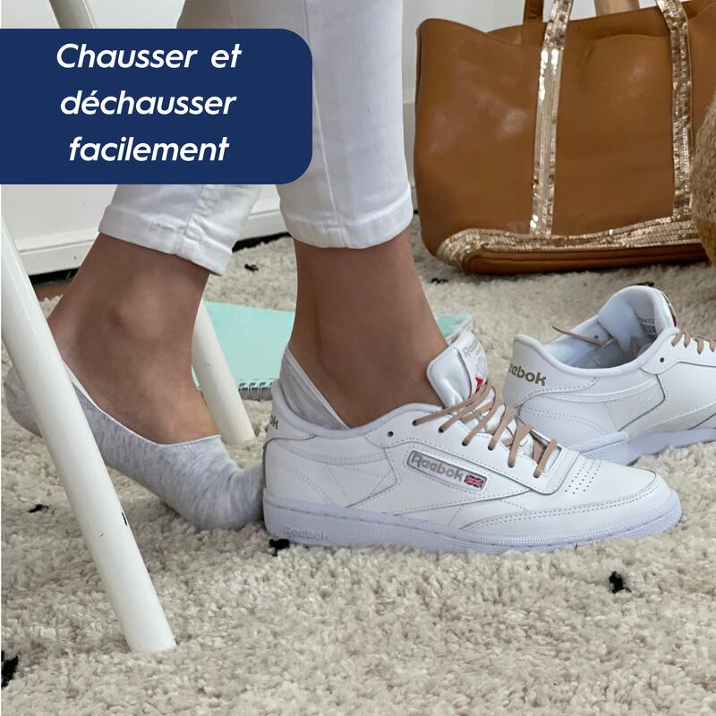 Lacets élastiques fins baskets/sneakers - silicone - blanc