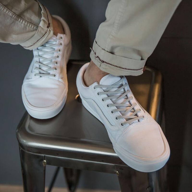 Lacets élastiques fins baskets/sneakers - silicone - gris clair
