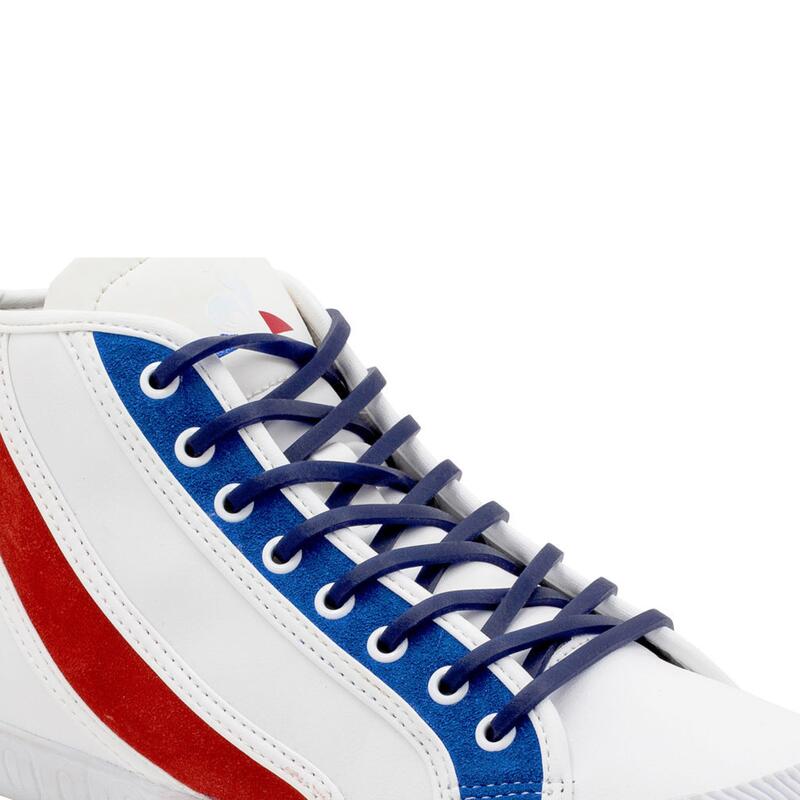 Lacets élastiques fins baskets/sneakers - silicone - bleu fonce