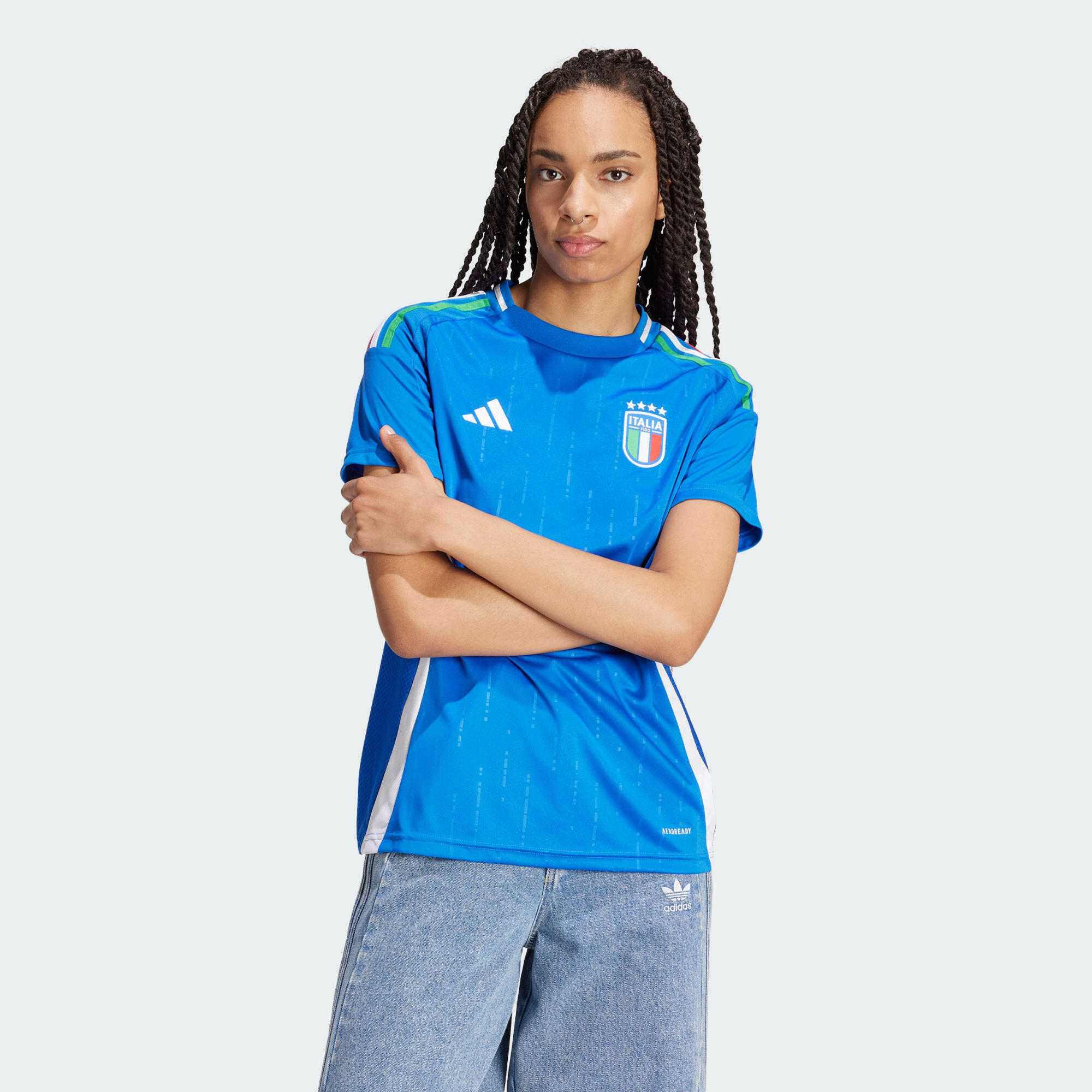 Adidas - Maillot Domicile Italie 24 - Maillot Manches Courtes - Bleu - 40 M - Decathlon