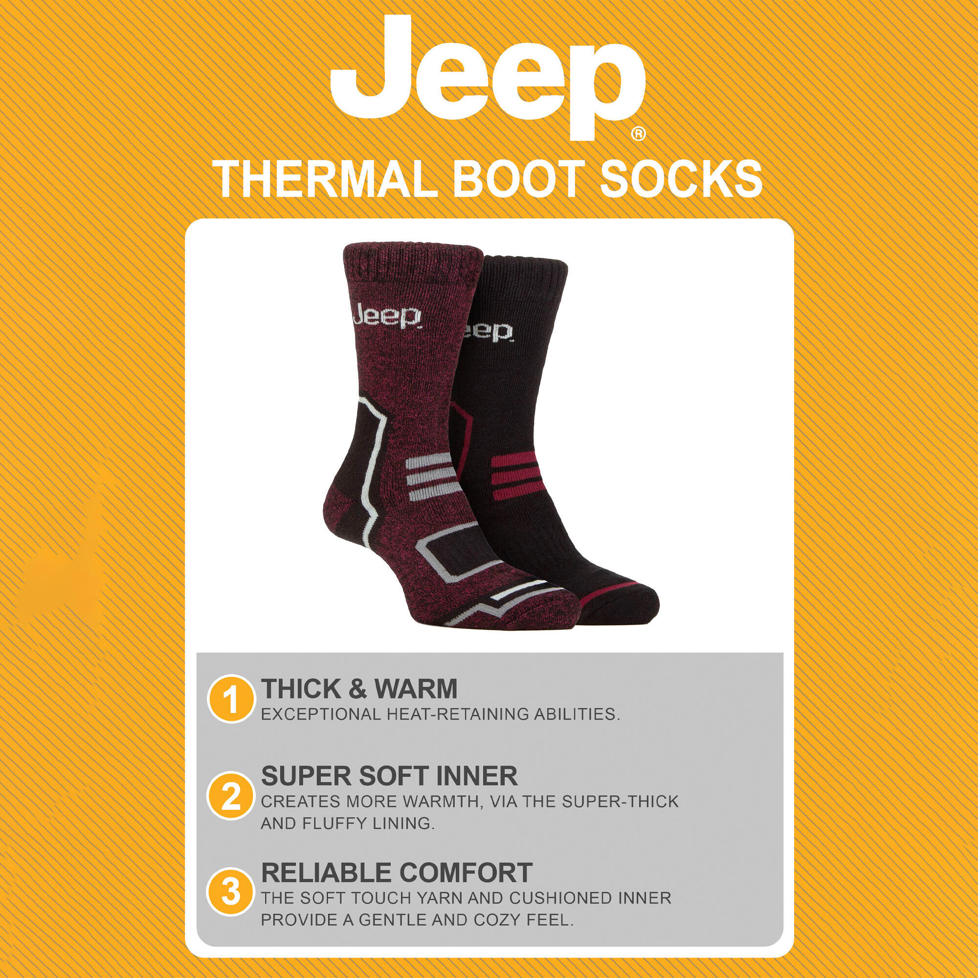 Mens Thermal Thick Ribbed Design Winter Socks 3/3