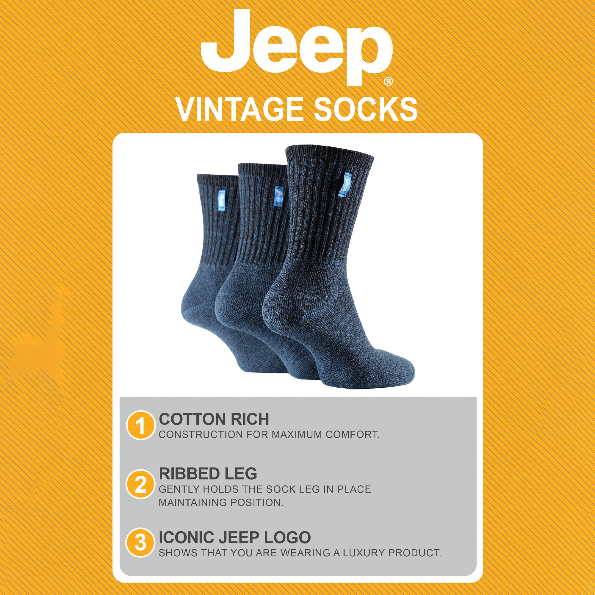3 Pack Ladies Vintage Crew Length Boot Socks | Crew Cotton Retro Sports Socks 3/3