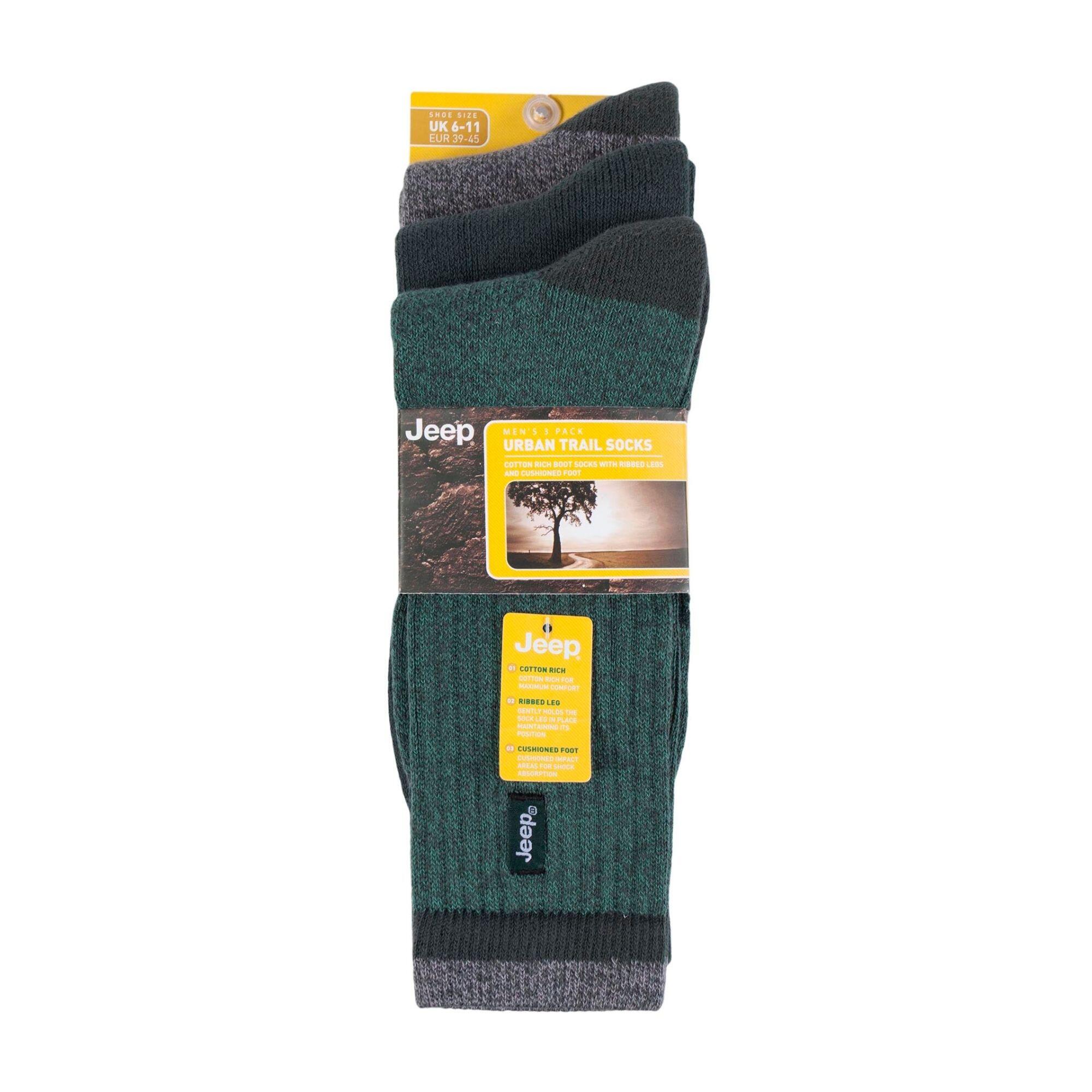 Mens Walking Breathable Ribbed Design Boot Socks 2/3