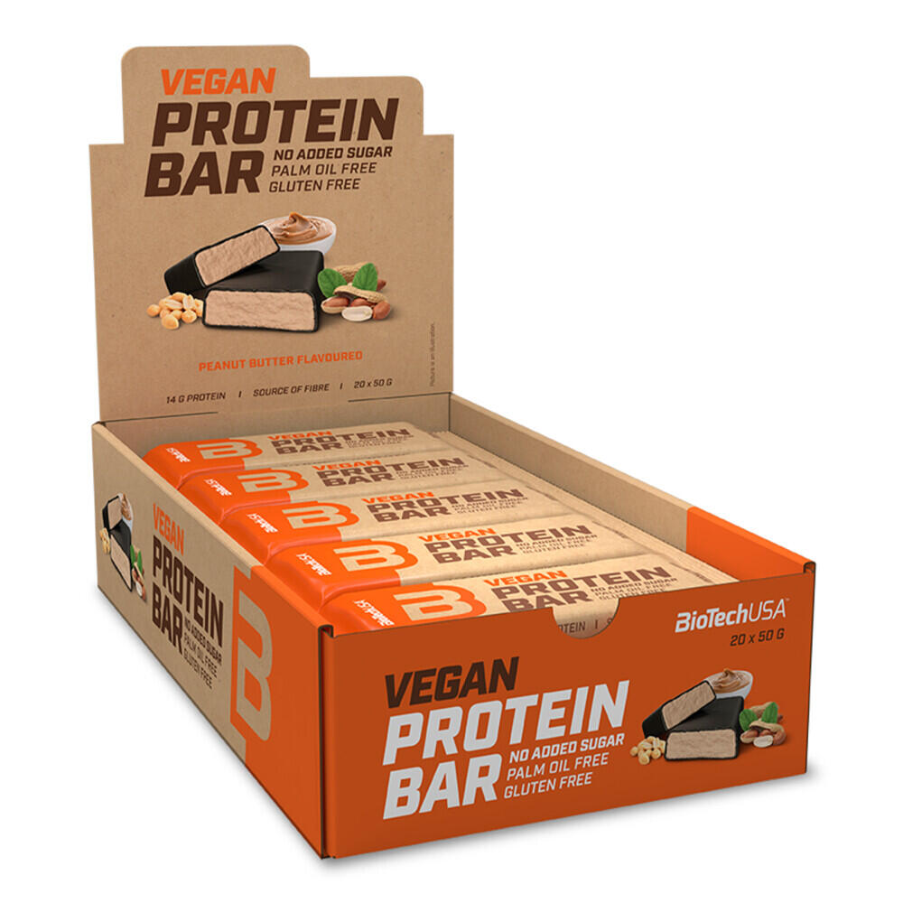 Biotechusa - Barres Protéinées Vegan - Vegan Protein Bar - Beurre De Cacahuète - Barre Protéinée - 50 G - Decathlon