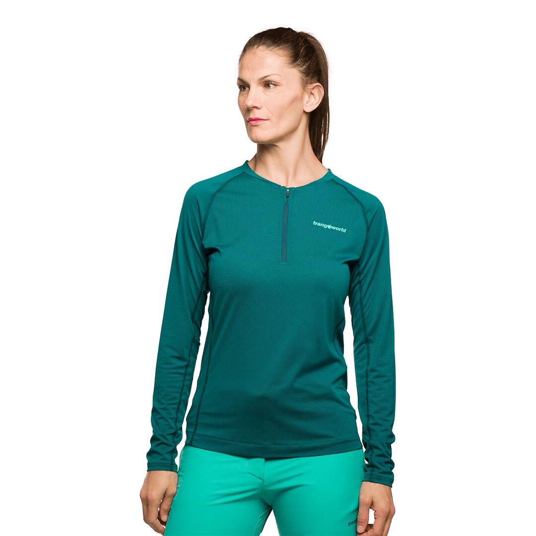 Camiseta manga larga para Mujer Trangoworld Naret Verde 3/6