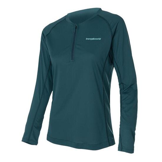 Camiseta manga larga para Mujer Trangoworld Naret Azul/Verde