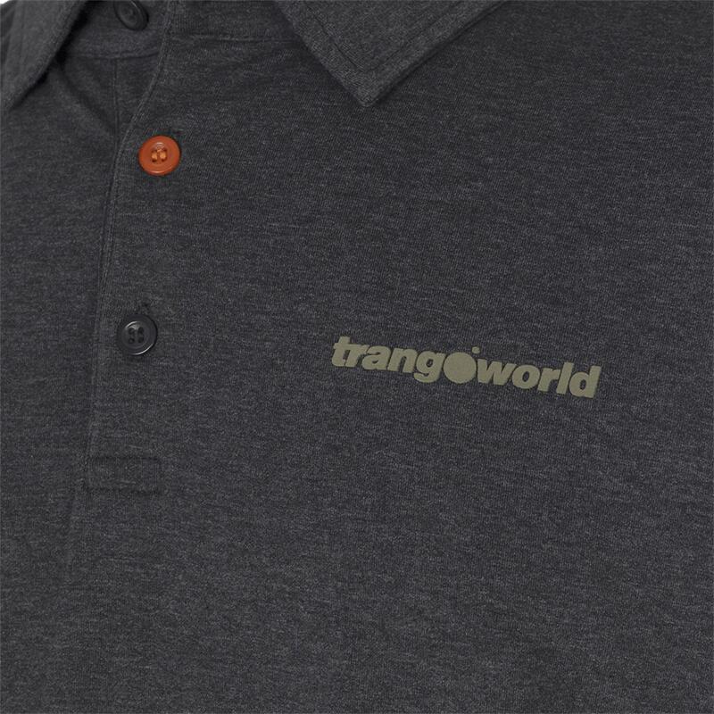 Polo de manga corta para Hombre Trangoworld Finu Negro/Gris