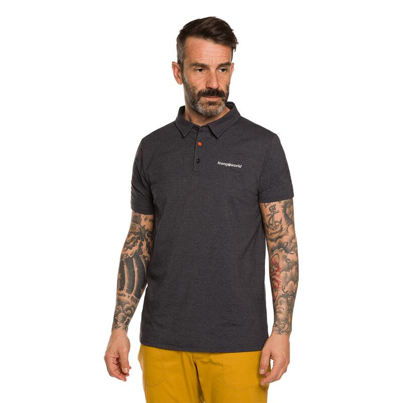 Polo de manga corta para Hombre Trangoworld Finu Negro/Gris