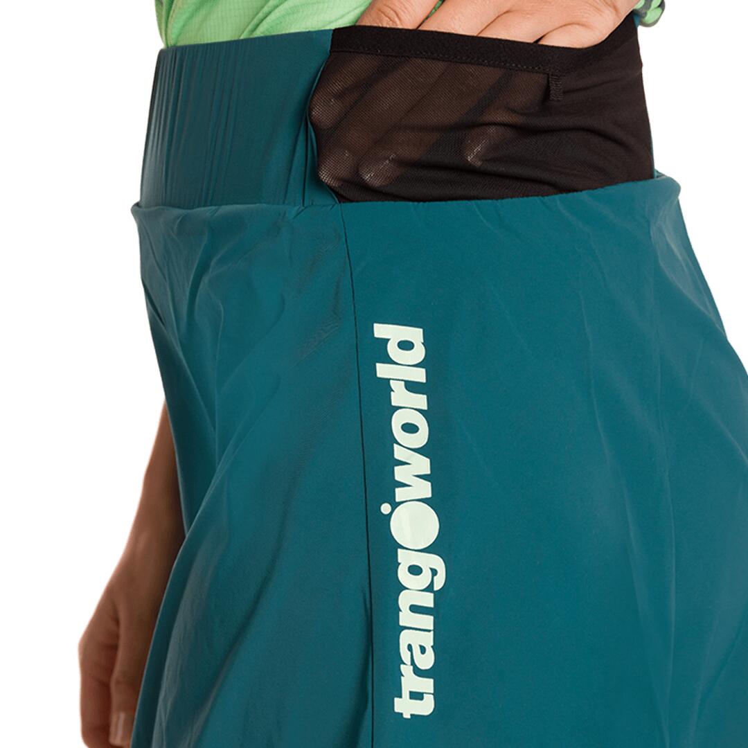 Falda de Trail Running para Mujer Trangoworld Moreta Azul/Verde 5/7