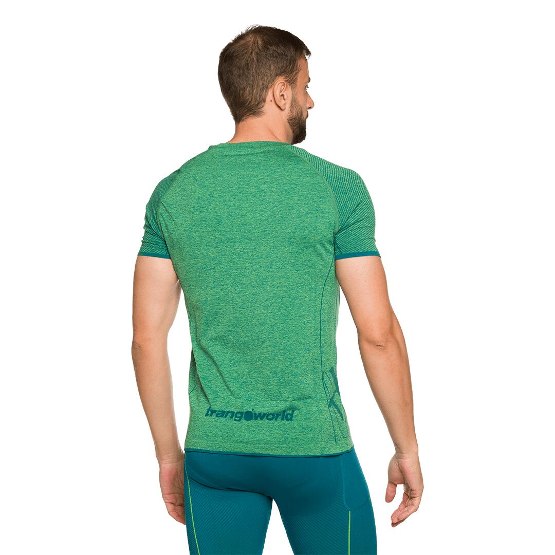 Camiseta de Trail Running para Hombre Trangoworld Cheust Verde/Azul 2/6
