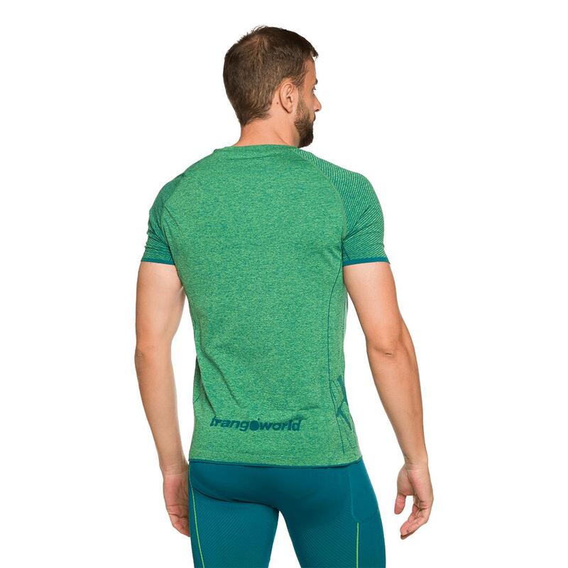 Camiseta de Trail Running para Hombre Trangoworld Cheust Verde/Azul