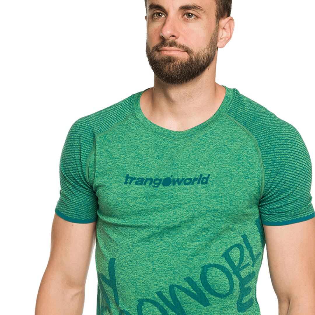 Camiseta de Trail Running para Hombre Trangoworld Cheust Verde/Azul 3/6