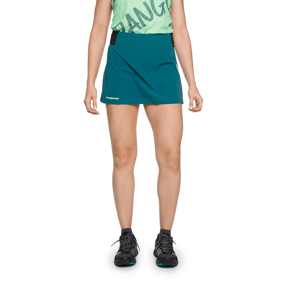 Falda de Trail Running para Mujer Trangoworld Moreta Azul/Verde 3/7