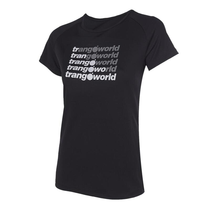 Camiseta de manga corta para Mujer Trangoworld Ohrid Negro protección UV+30