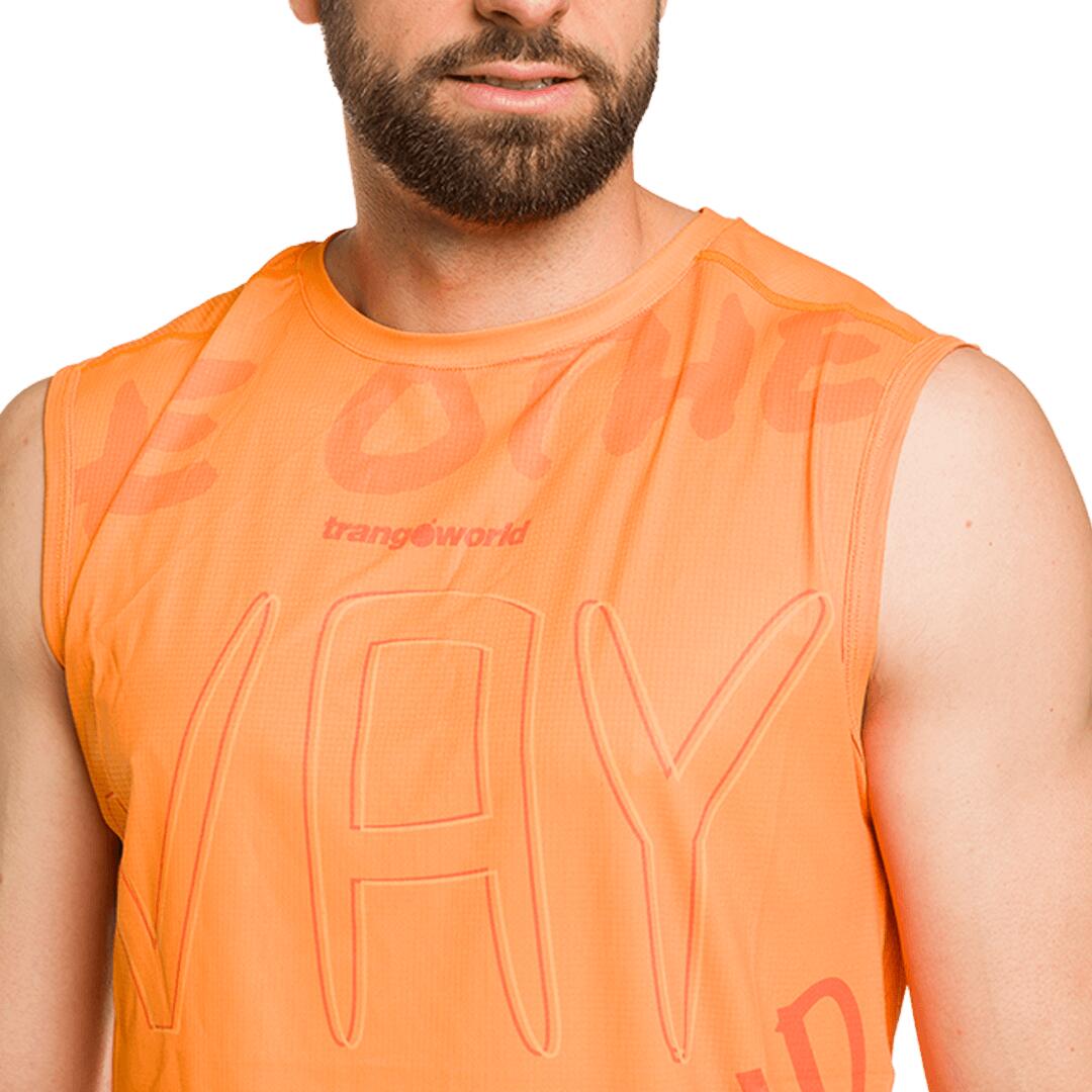 Camiseta de Trail Running para Hombre Trangoworld Champex Naranja 6/7